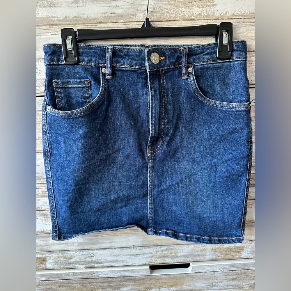 👖 ZARA Denim Mini Skirt Blue Stretch Jean Skirt Size M 💙 💙 💙 💙